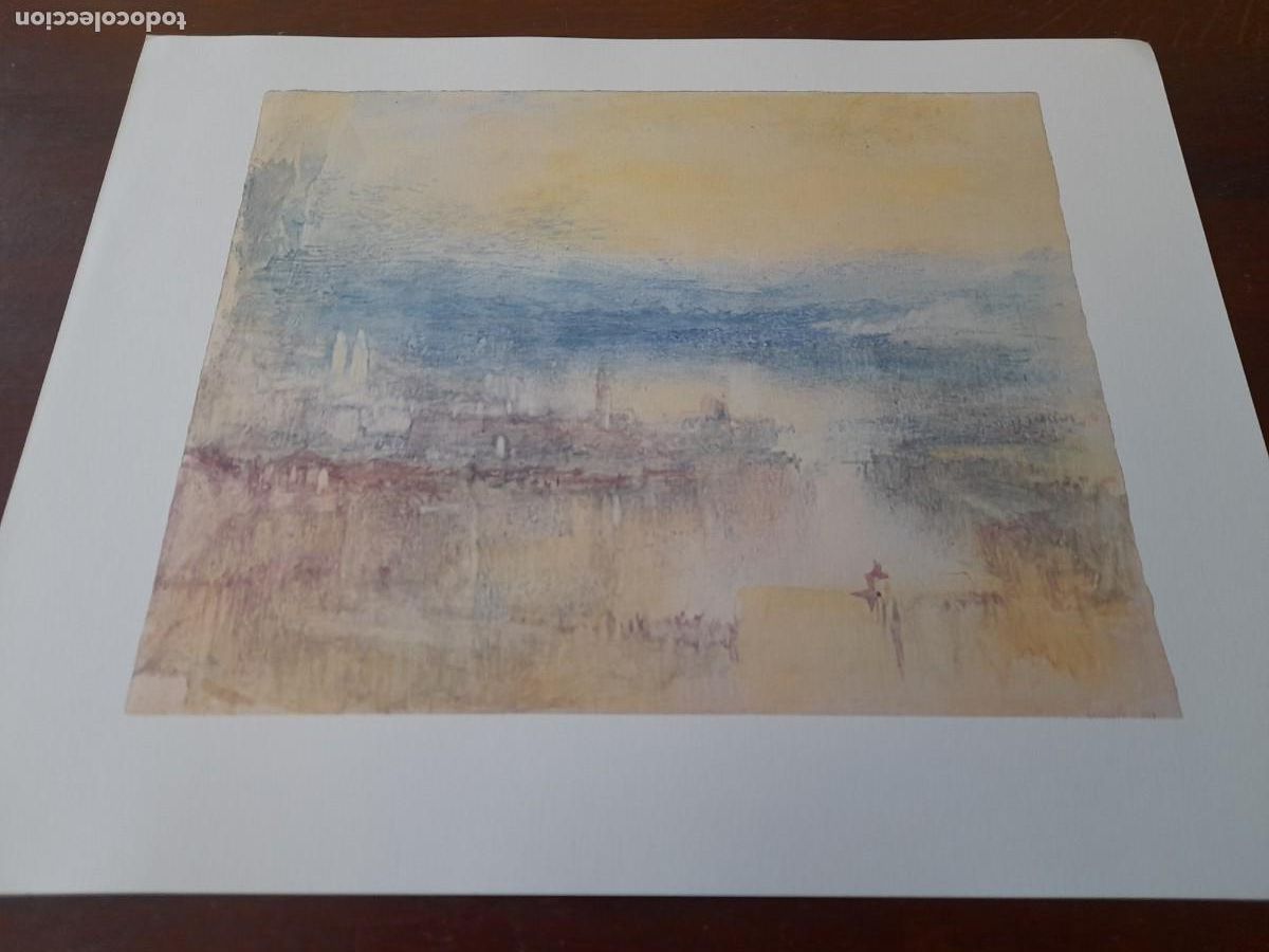 Arte: Acuarela William Turner &rdquo;Lake Lucerne, Sample Study&rdquo; Londres 1775-1851 reproducci&oacute;n lamina Fine Art