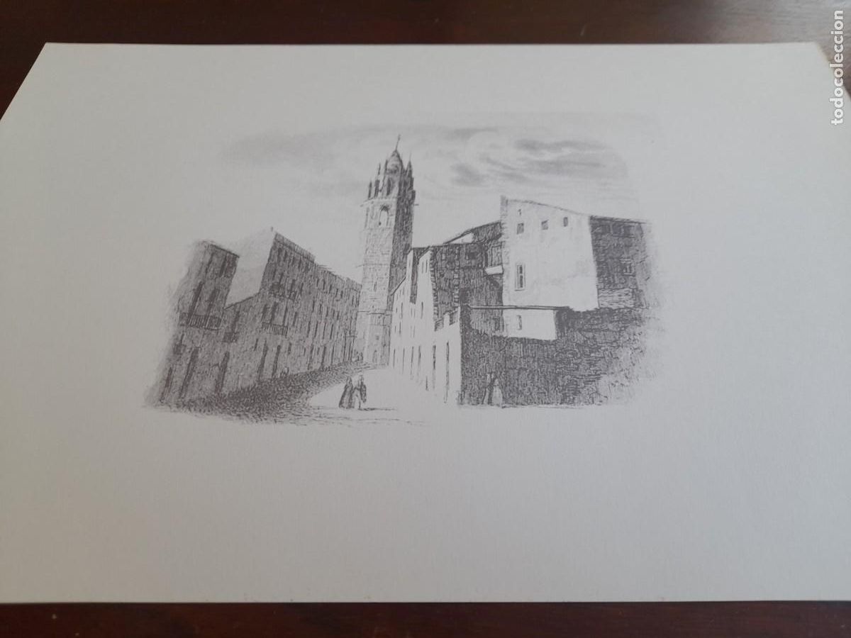 Arte: Carrer del fos&aacute; vell de Reus i vistas al campanar de la Prioral&rdquo;, 1842 lamina gran formato y calidad
