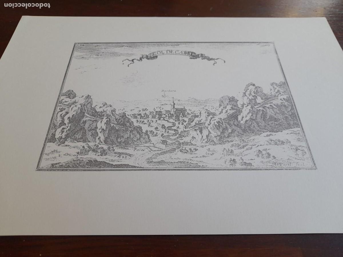 Arte: Litograf&iacute;a historica medieval, de Cabra del Camp en1643. lamina gran formato y calidad