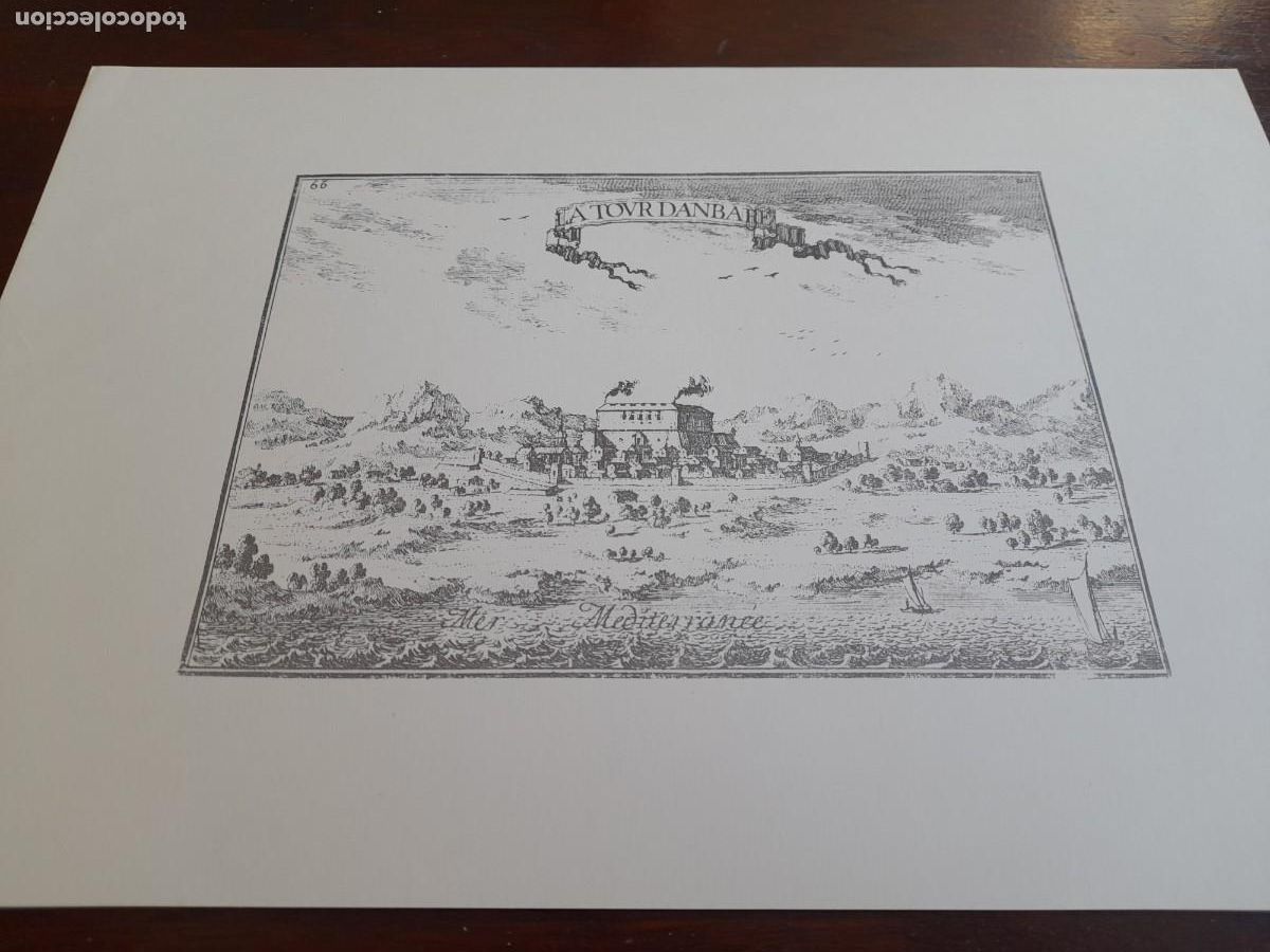 Arte: Litograf&iacute;a historic La Tour Dambarre actual Torredembarra 1643 Tarragona lamina gran formato calidad