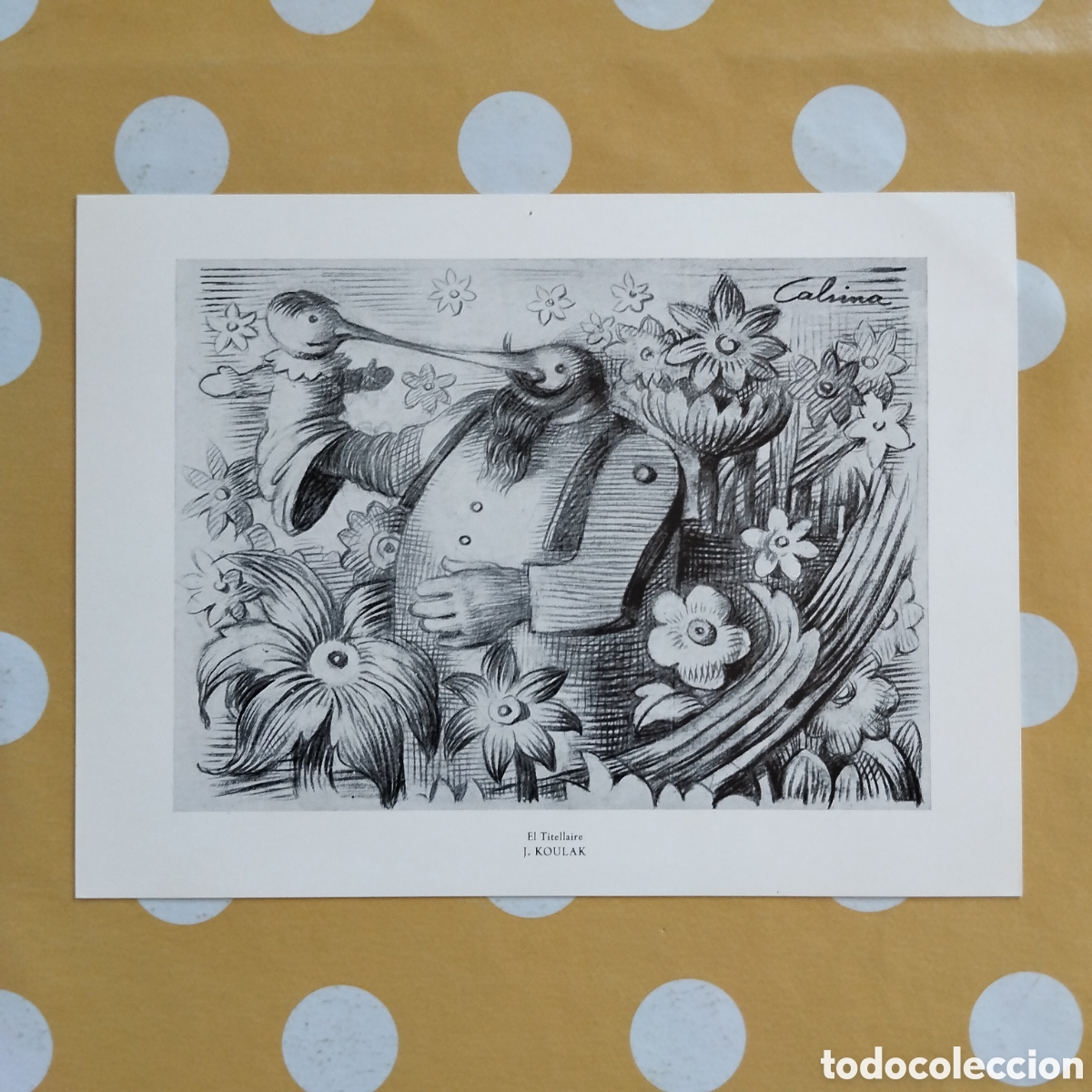 Arte: NADALA RAMON CALSINA SIGNADA 14X19 FELICITACI&Oacute; NADAL BONES FESTES