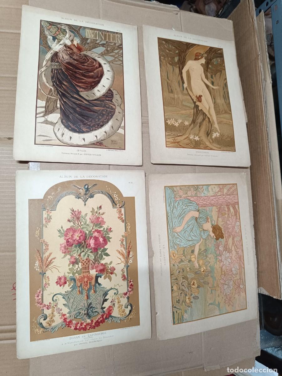 Arte: LOTE 4 ANTIGUAS LAMINAS DECORACION MODERNISTA FINAL XIX -PPS XX, POPINEAU, PATTEN WILSON FRANCIA P14