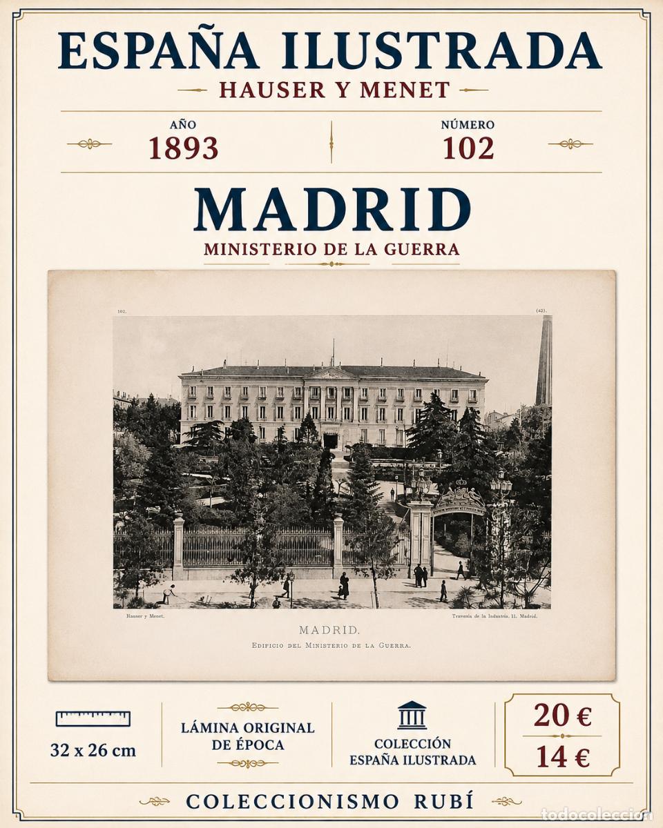 Arte: 1893 | ESPA&Ntilde;A ILUSTRADA N.&ordm; 102 | MADRID | MINISTERIO DE LA GUERRA | HAUSER Y MENET