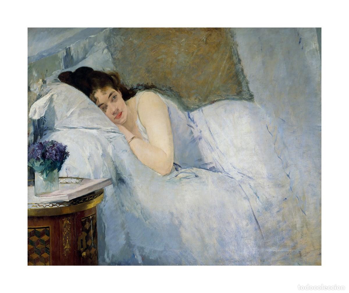 Arte: L&aacute;mina (38 x 32 cm) del cuadro Le R&eacute;veil, de Eva Gonzal&egrave;s. Tema: Pintura, Arte, El Despertar.