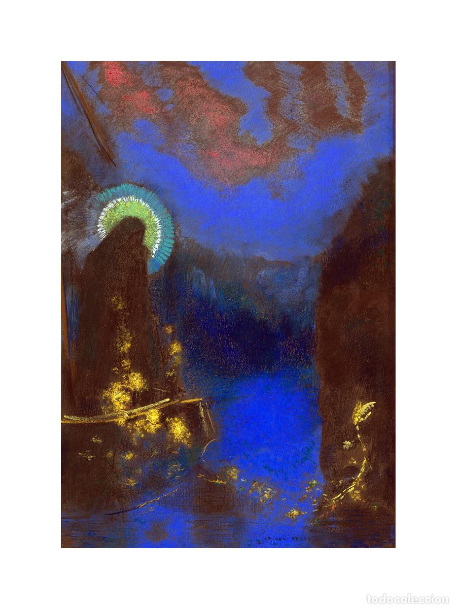 Arte: L&aacute;mina (40 x 30 cm) del cuadro Vierge Nimb&eacute;e de Odilon Redon. Pintura Arte Simbolismo Virgen Aureola