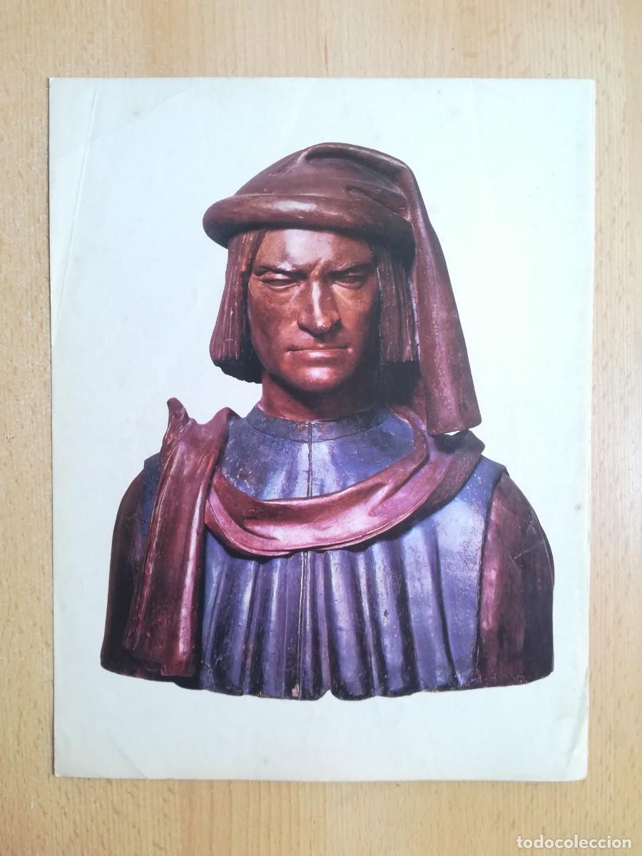 Arte: L&aacute;mina N&ordm; 72. Arte florentino. Busto de Lorenzo de Medici. Andrea del Verrocchio. Historia del Arte.