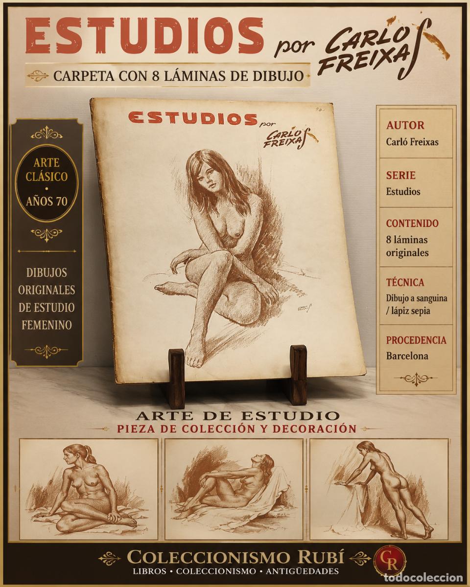 Kunst: ESTUDIOS | CARLOS FREIXAS | CARPETA 8 L&Aacute;MINAS ER&Oacute;TICAS | ARTE ORIGINAL A&Ntilde;O 1978
