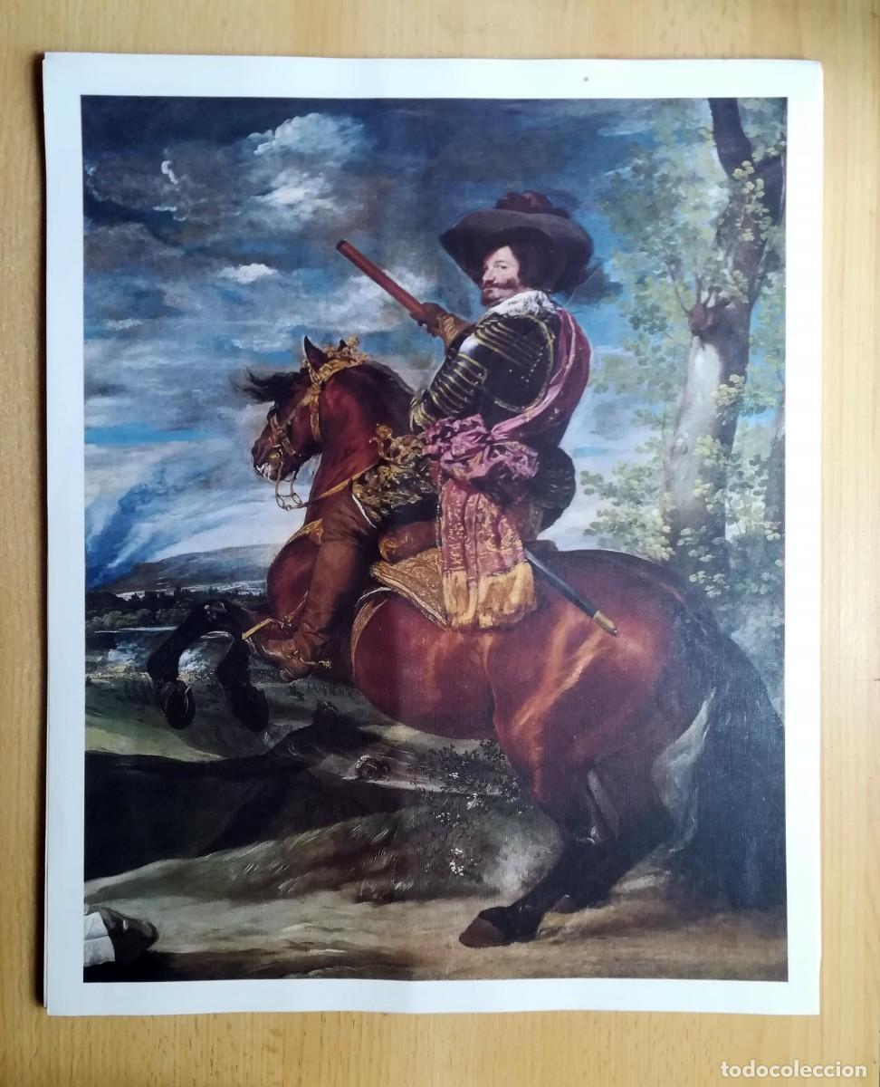 Arte: L&aacute;mina de Diego de Vel&aacute;zquez. Retrato ecuestre del conde duque de Olivares.