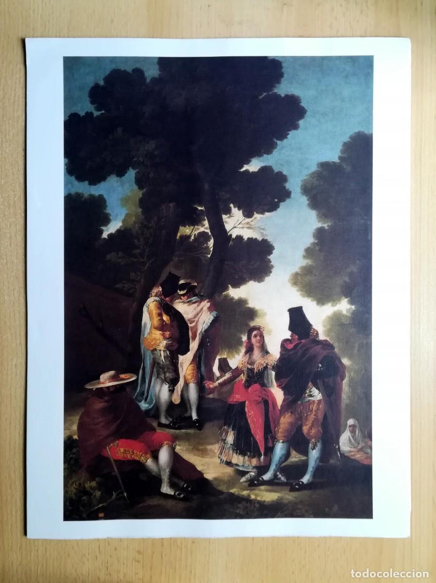 Arte: L&aacute;mina de Francisco de Goya. Maja y los embozados.