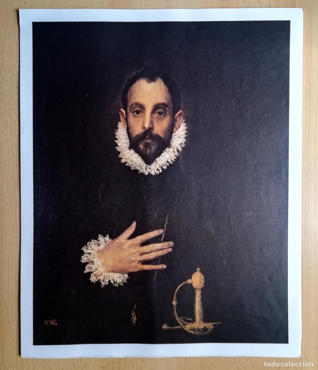 Arte: L&aacute;mina de El Greco. El caballero de la mano en el pecho.