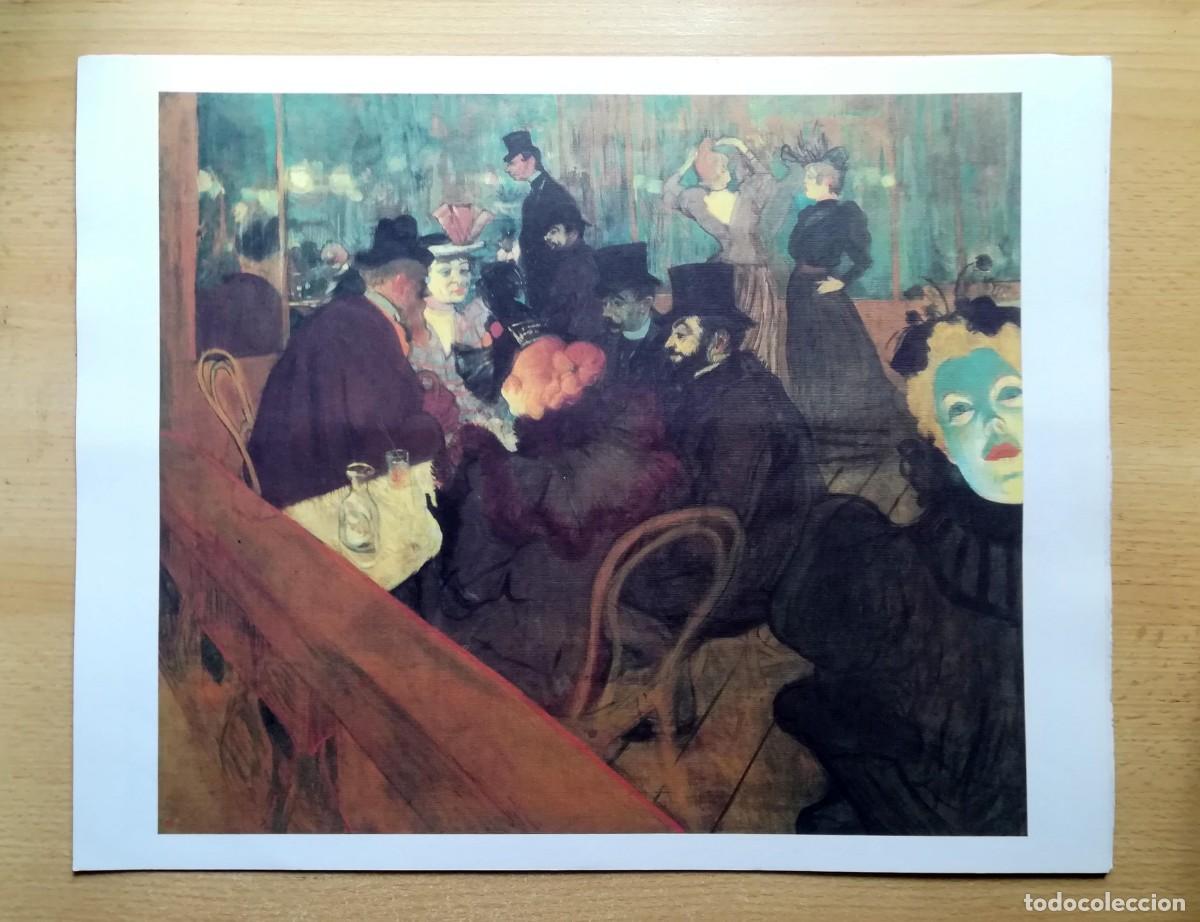 Arte: L&aacute;mina de Henri de Toulouse-Lautrec. En el Moulin Rouge.