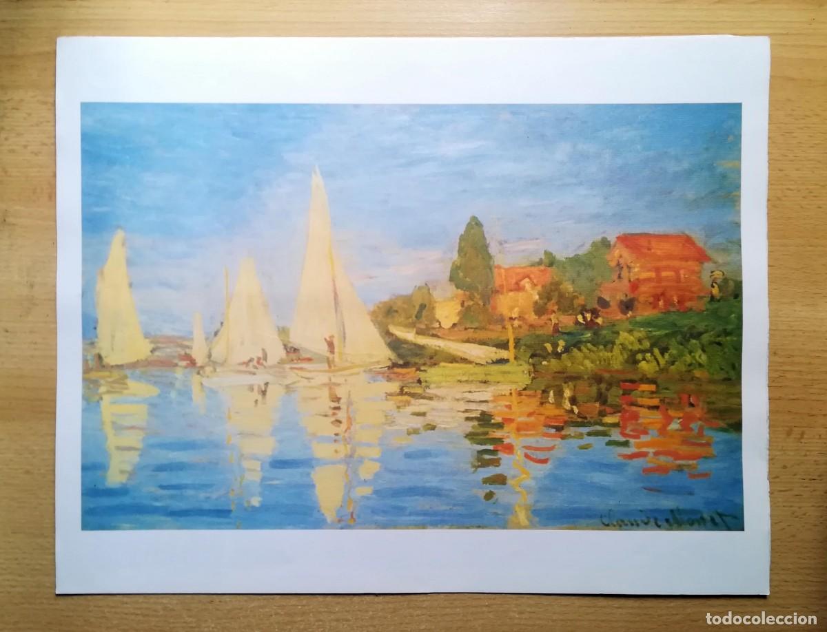 Arte: L&aacute;mina de Claude Monet. Regatas en Argenteuil.