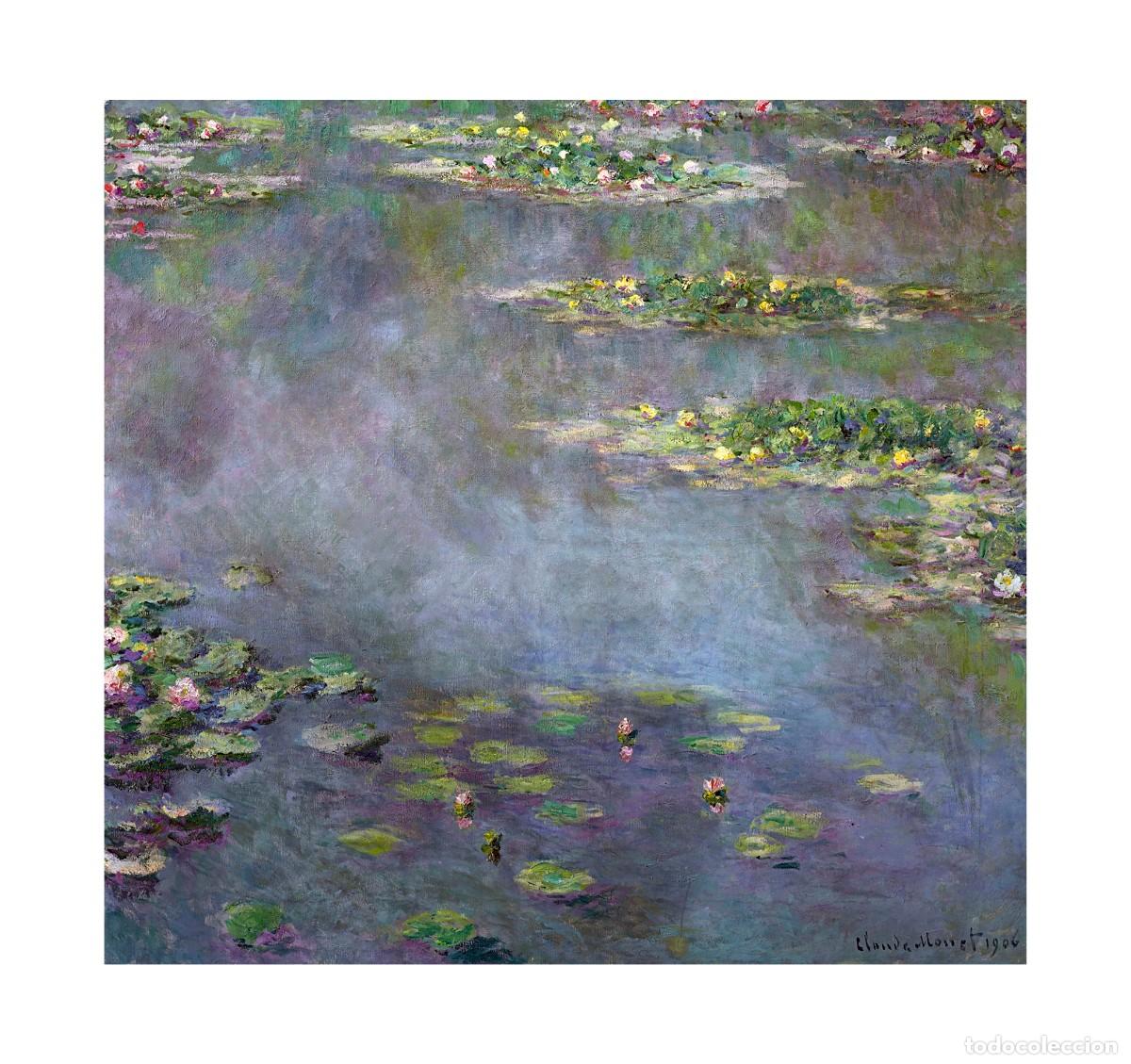 Arte: L&aacute;mina (34 x 32 cm) del cuadro Nymph&eacute;as, de Claude Monet. Pintura, Arte, Impresionismo, Nen&uacute;fares.