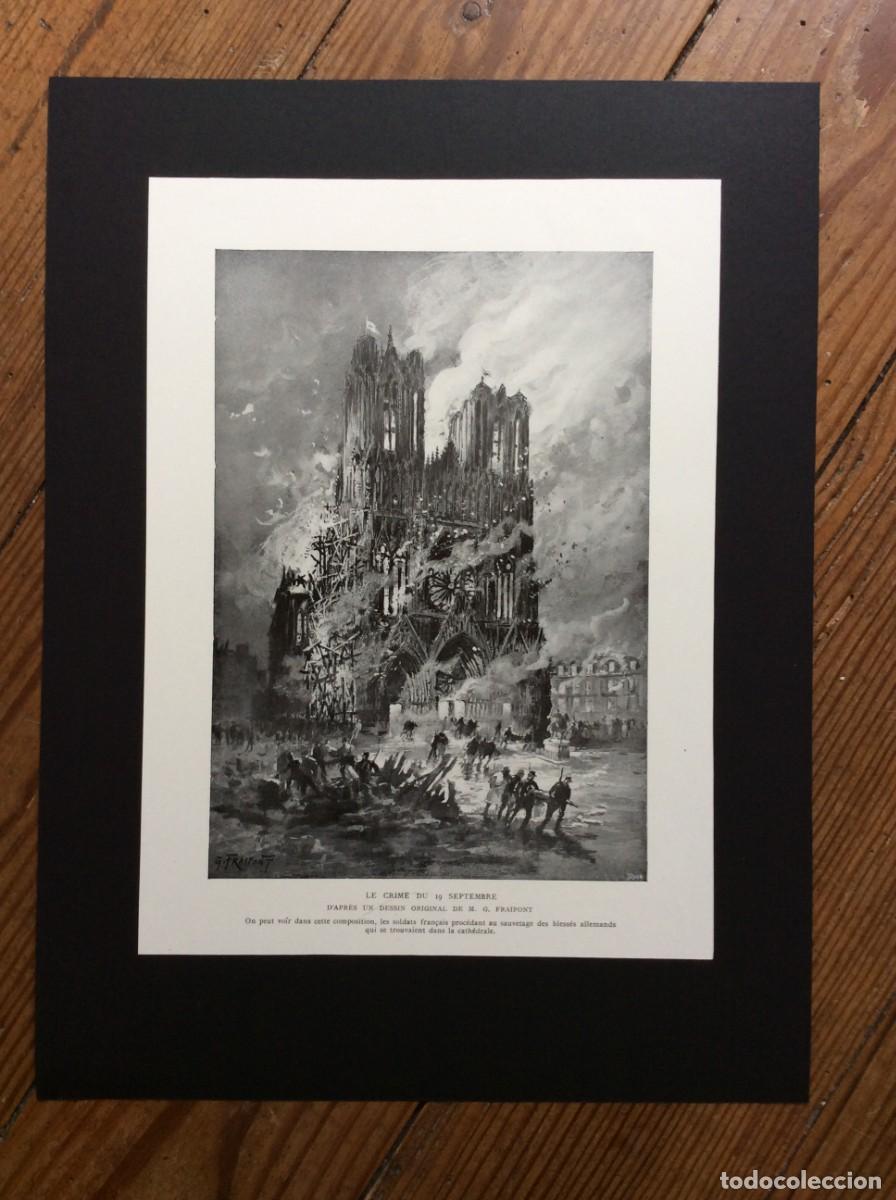Arte: Tema: 1.&ordf; guerra mundial - Le crime du 19 Septembre ( Catedral de Notre-Dame de Reims ), 191?