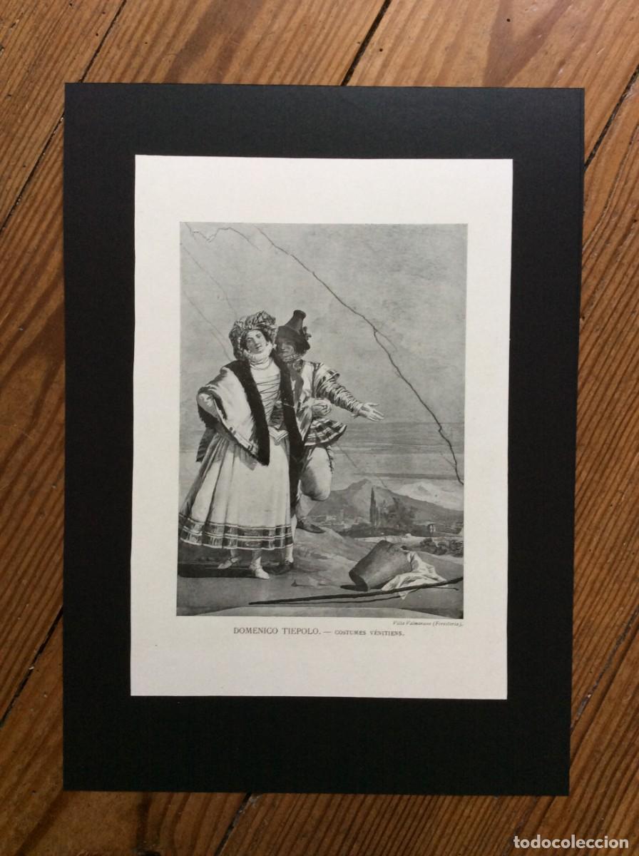 Arte: Costumes v&eacute;nitiens - L&aacute;mina fotogr&aacute;fica ap&oacute;s pintura de Domenico Tiepolo ) de 191?