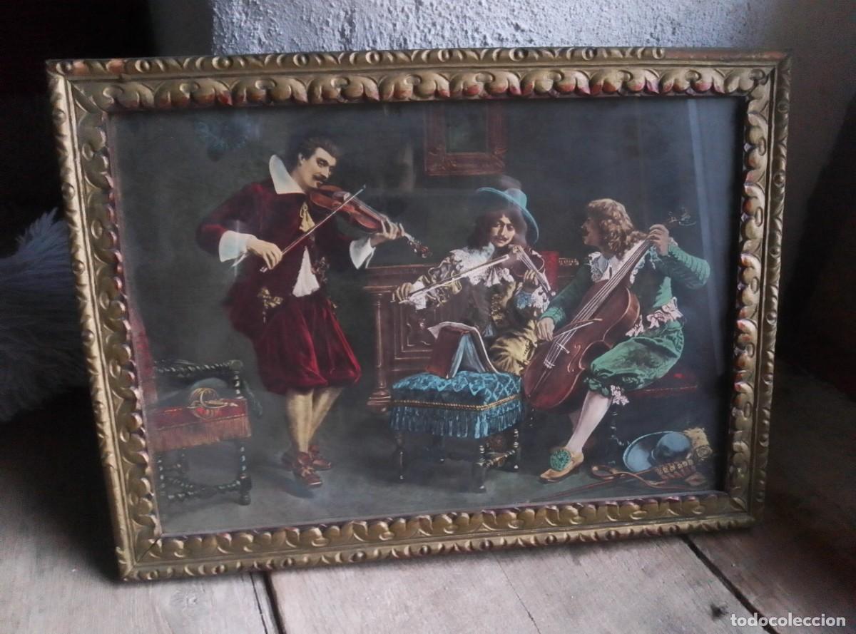 Arte: &rdquo;La Partie De Musique&rdquo; de Charles Antoine Joseph Loyeux. L&aacute;mina enmarcada. Cuadro. Medidas:27,5x37,5