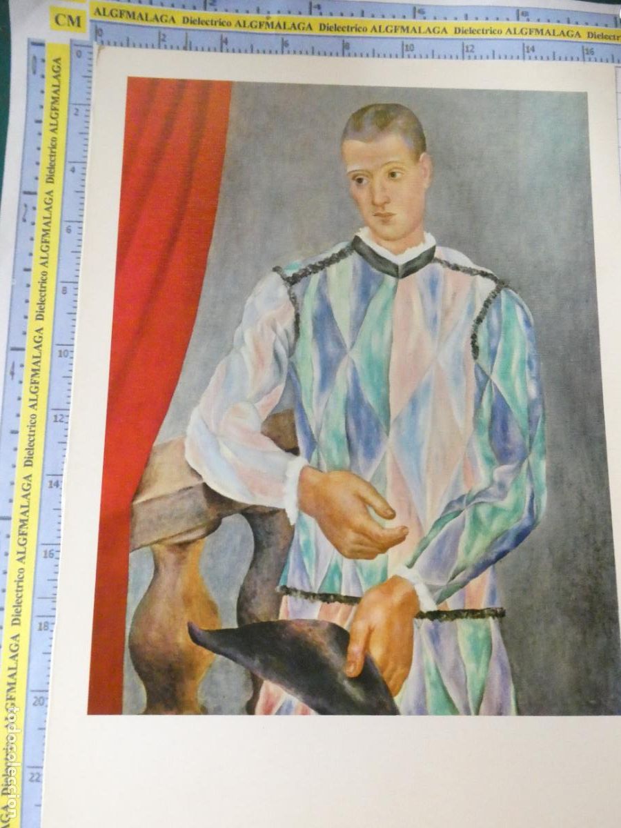 Arte: L&Aacute;MINA ARTE PINTURA. ARLEQU&Iacute;N DE PABLO PICASSO. 48