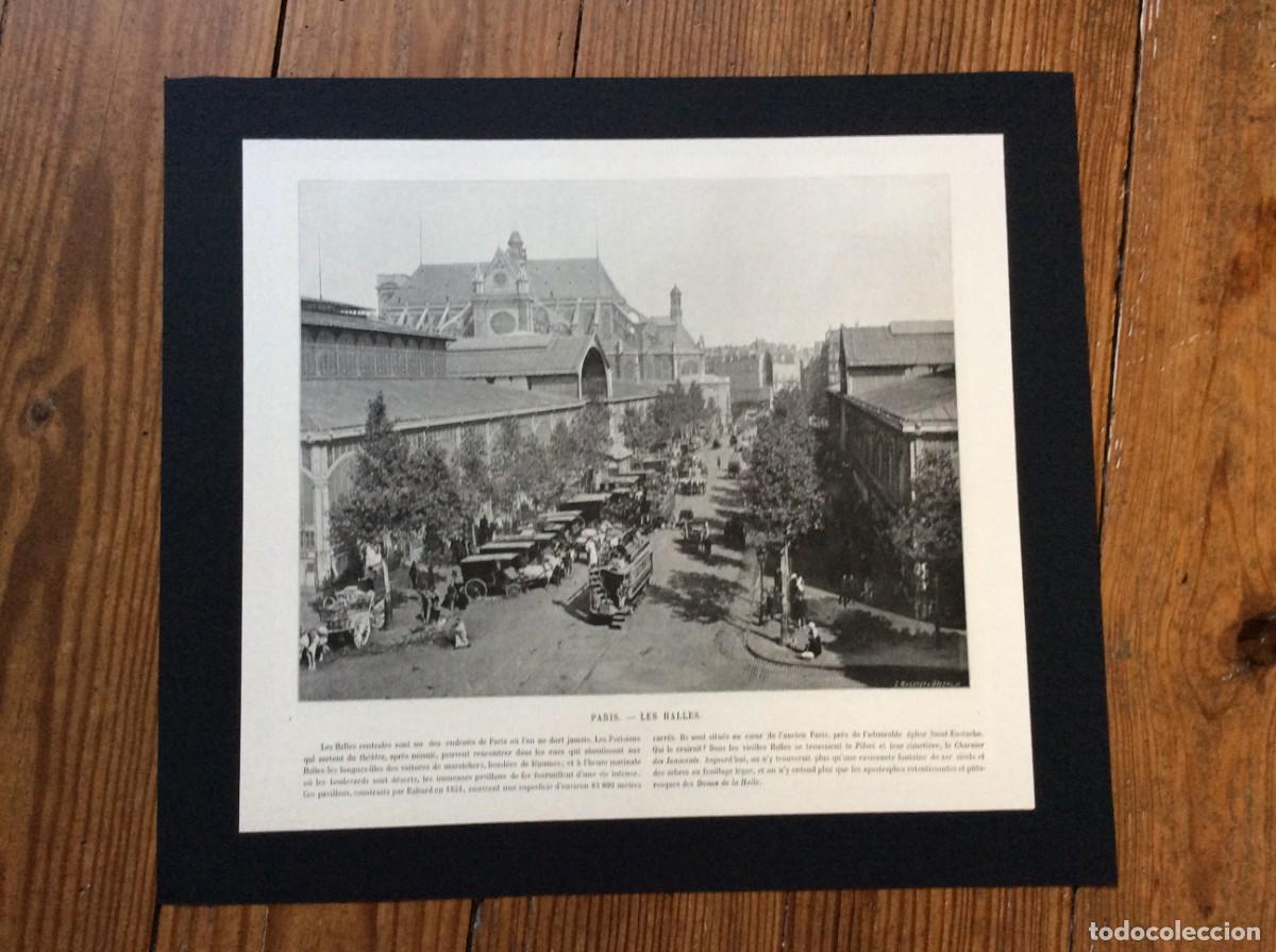 Arte: Paris - Les Halles - L&aacute;mina fotogr. monocrom&aacute;tica do s&eacute;c. XIX. Envio gr&aacute;tis