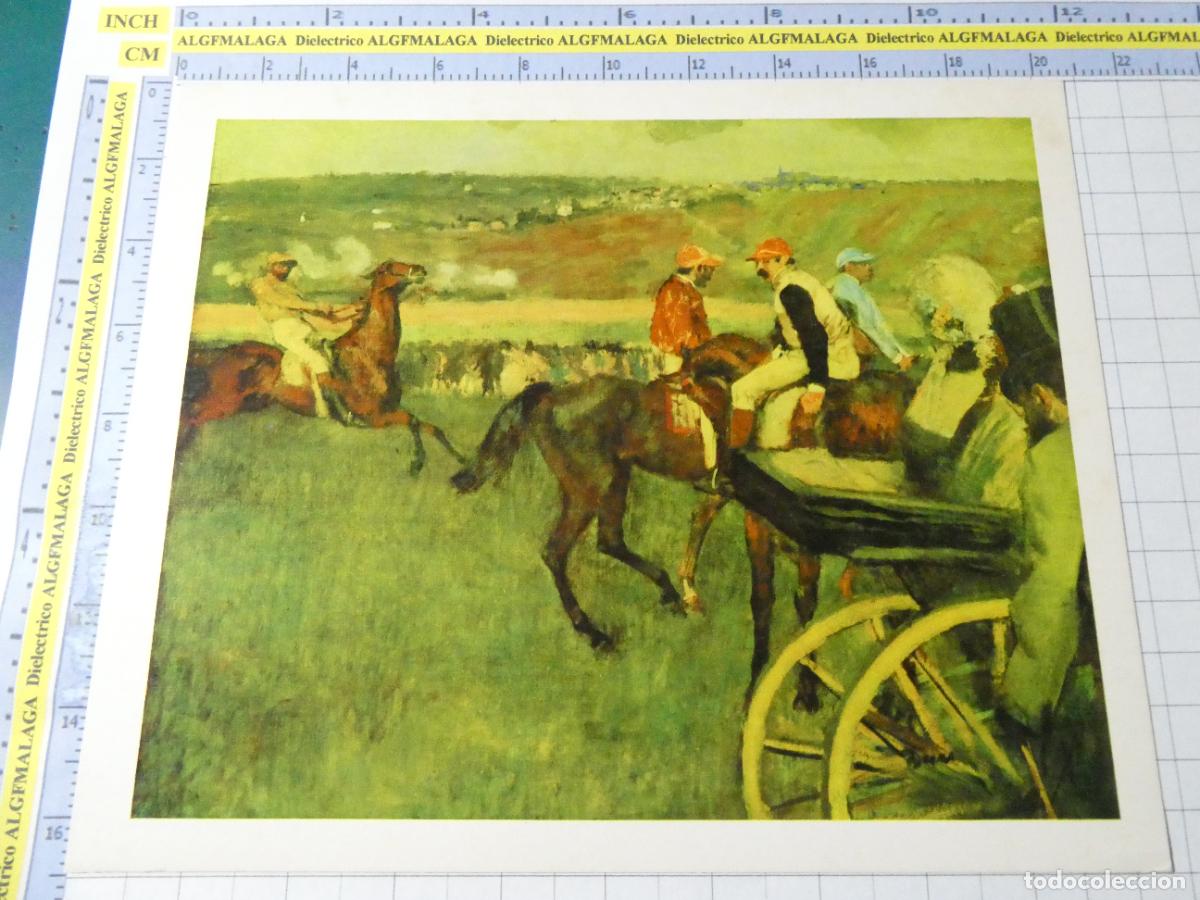 Arte: L&Aacute;MINA ARTE PINTURA. EN LAS CARRERAS JOCKEYS AFICIONADOS DE EDGAR DEGAS. 19