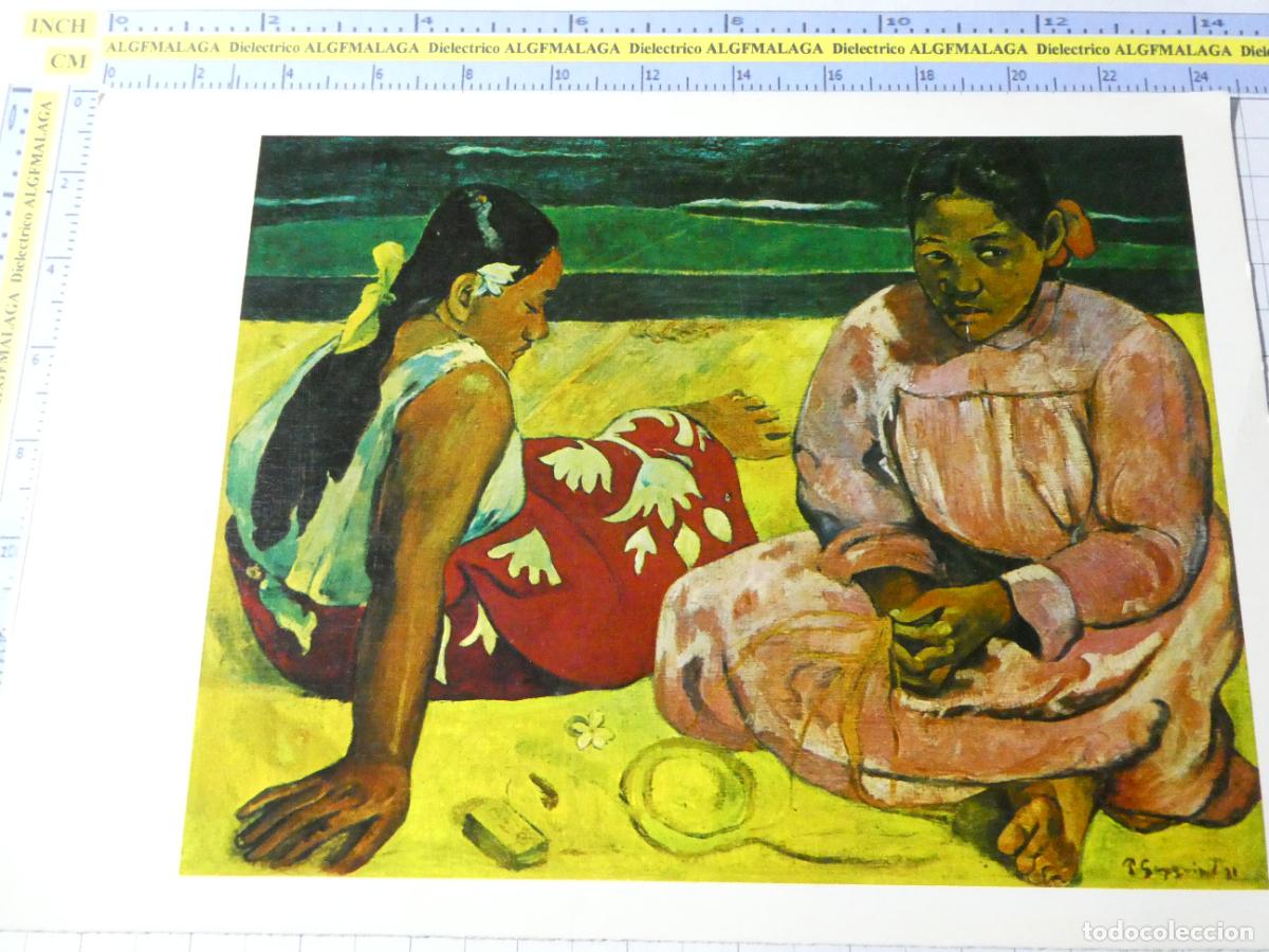 Arte: L&Aacute;MINA ARTE PINTURA. MUJERES DE TAHITI EN LA PLAYA DE PAUL GAUGUIN. 29