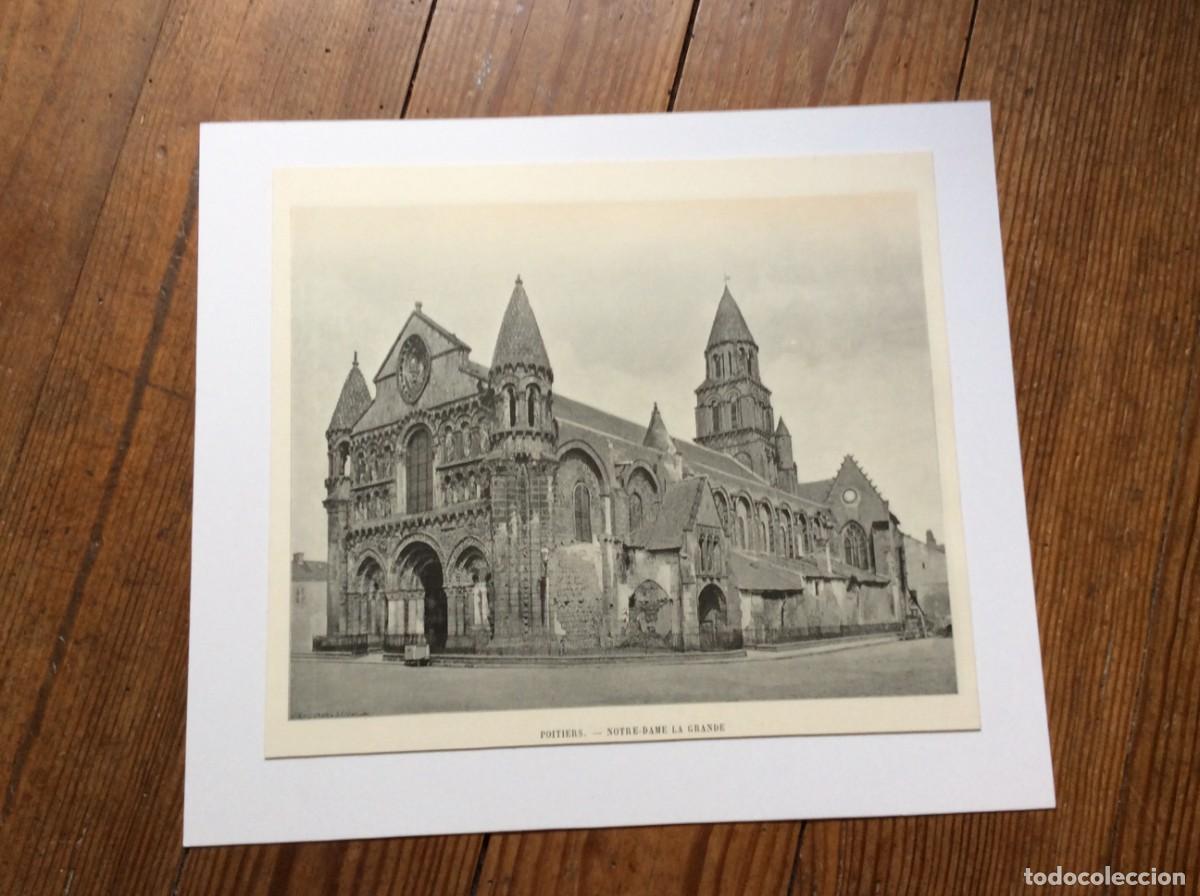 Arte: Poitiers - Notre - Dame la Grande. L&aacute;mina fotogr. monocrom&aacute;tica do s&eacute;c. XIX. Envio gr&aacute;tis