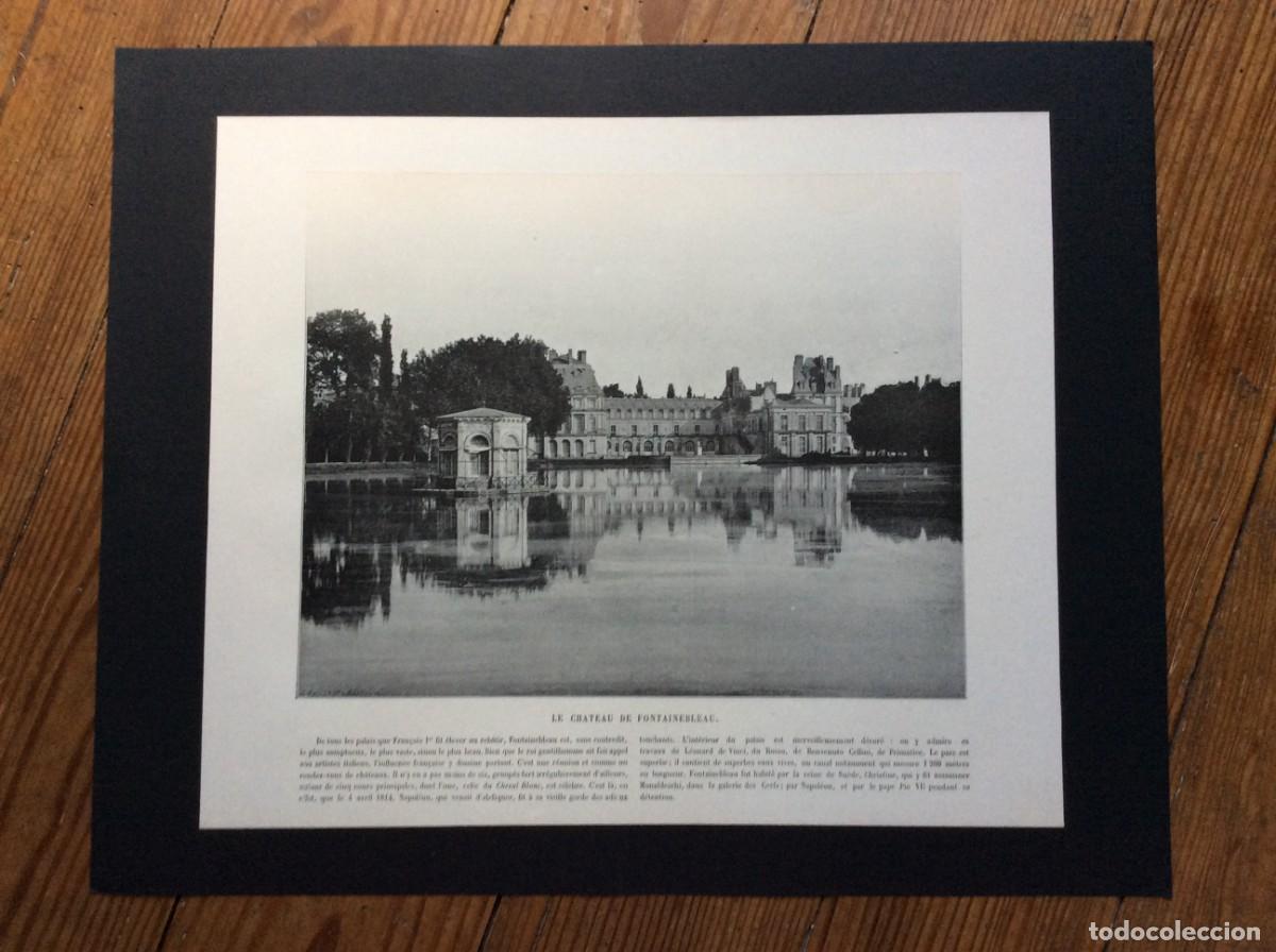 Arte: Le chateau de Fontainebleau - L&aacute;mina fotogr. monocrom&aacute;tica do s&eacute;culo XIX. Envio gr&aacute;tis