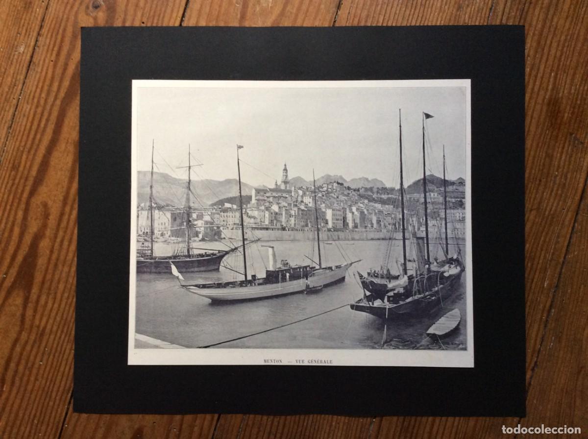 Arte: Menton - Vue g&eacute;n&eacute;rale - L&aacute;mina fotogr&aacute;fica monocrom&aacute;tica do s&eacute;culo XIX. Envio gr&aacute;tis