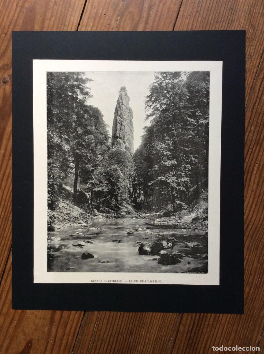 Arte: Grande Chartreuse - Le Pic de l&acute;Aiguille- L&aacute;mina fotogr. monocrom&aacute;tica do s&eacute;c. XIX