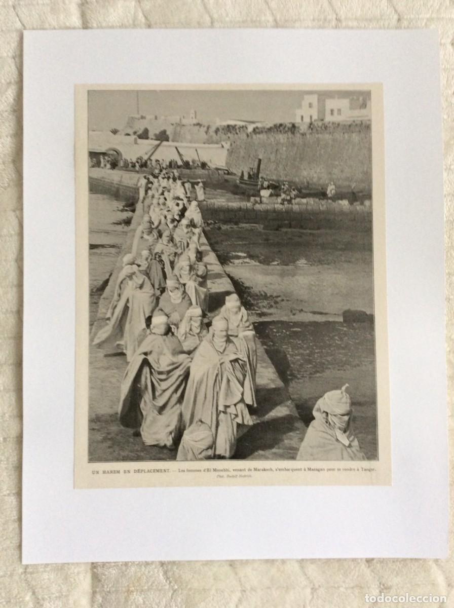 Arte: Un harem en d&eacute;placement - Les femmes d&acute; El Menebhi...L&aacute;mina fotogr. hist&oacute;rica de 1908