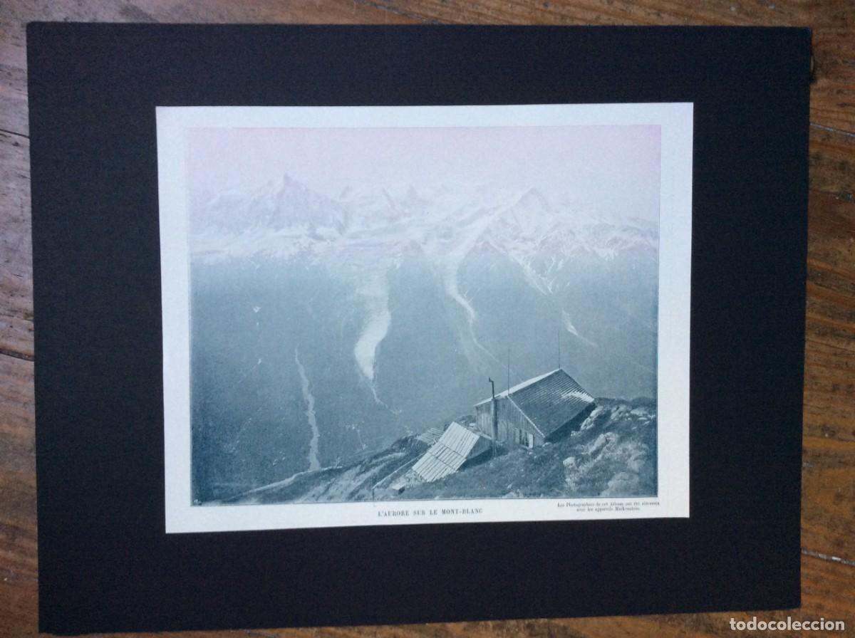 Arte: L&acute;aurore sur le Mont - Blanc. L&aacute;mina fotogr&aacute;fica monocrom&aacute;tica do s&eacute;culo XIX