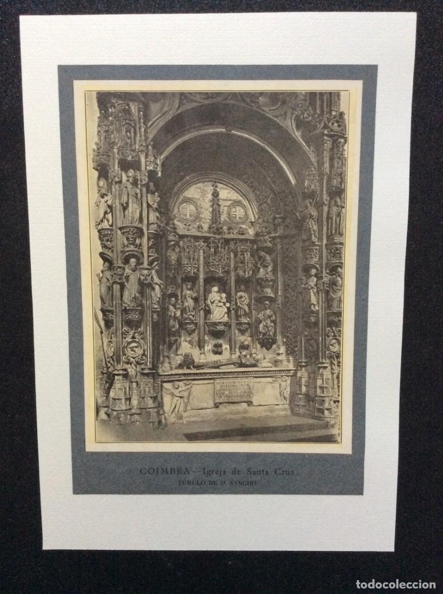 Arte: Coimbra - Igreja de Santa Cruz- T&uacute;mulo de D. Sancho. L&aacute;mina de 1927