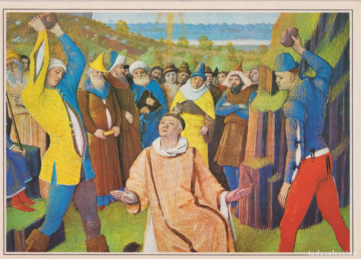 Arte: LAMINA ILUSTRACI&Oacute;N EL MARTIRIO DE SAN ESTEBAN OBRA DEL PINTOR JEAN FOUQUET