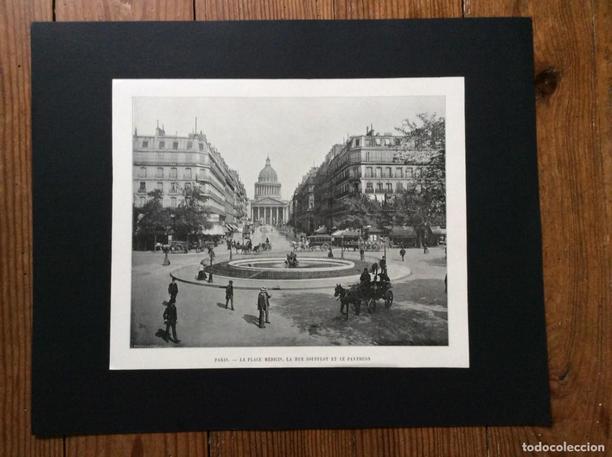 Arte: Paris -Paris - La place M&eacute;dicis, la rue... L&aacute;mina fotogr. monocrom&aacute;tica do s&eacute;c. XIX. Envio gr&aacute;tis