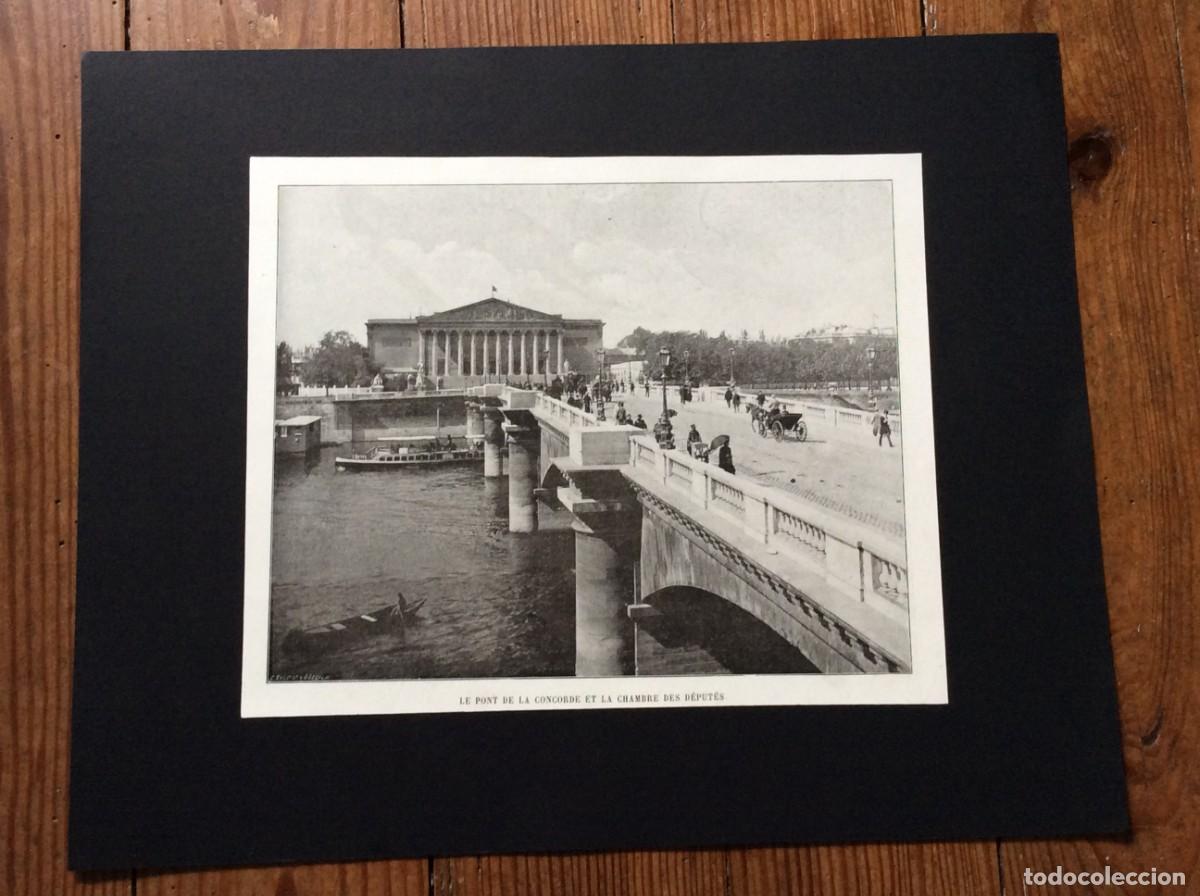 Arte: Le Pont de la Concorde et la chambre des...L&aacute;mina fotogr. monocrom&aacute;tica do s&eacute;c. XIX. Envio gr&aacute;tis