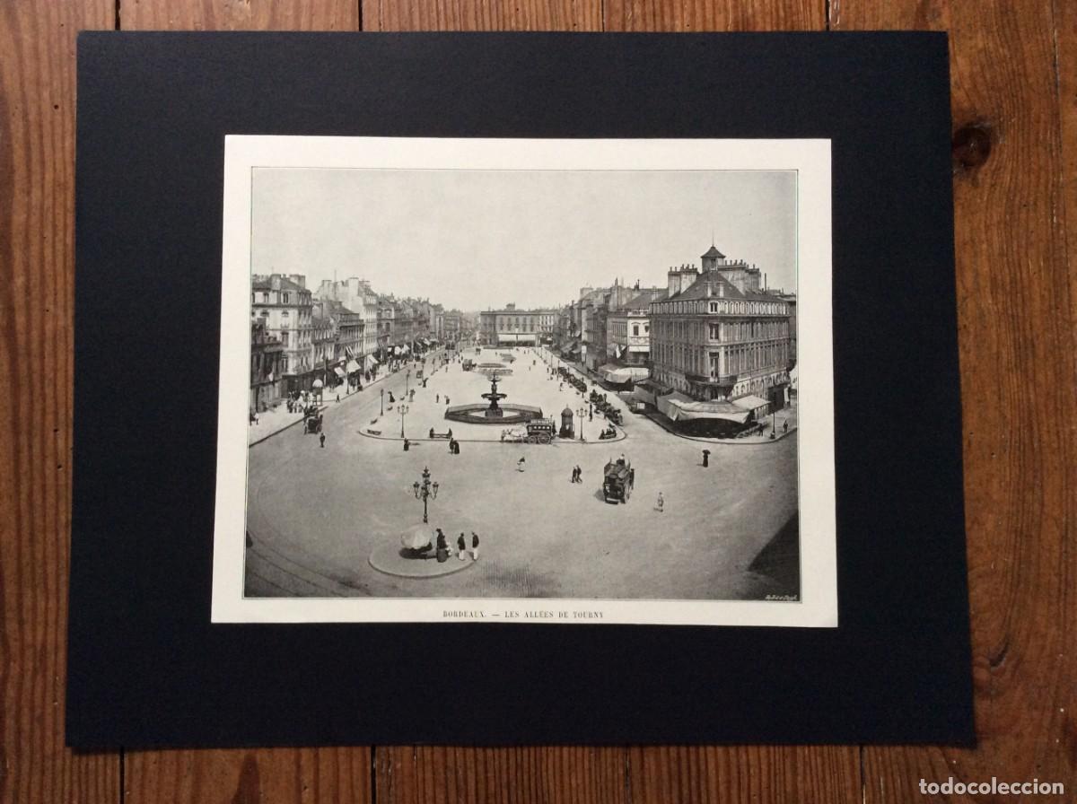 Arte: Bordeaux - Les all&eacute;es de Tourny. L&aacute;mina fotogr. monocrom&aacute;tica do s&eacute;c. XIX. Envio gr&aacute;tis