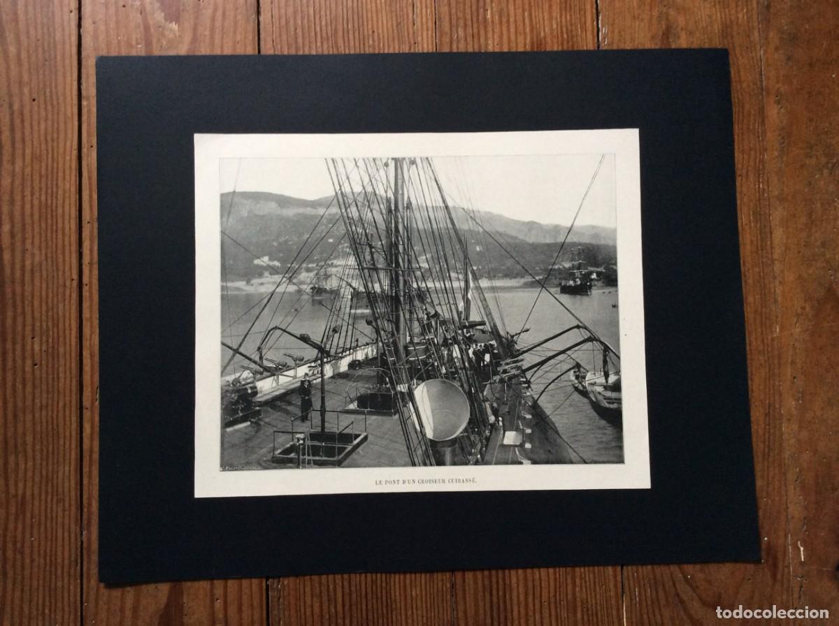 Arte: Le pont d&acute;un choiseur cuirass&eacute;. L&aacute;mina fotogr. monocrom&aacute;tica do s&eacute;c. XIX. Envio gr&aacute;tis
