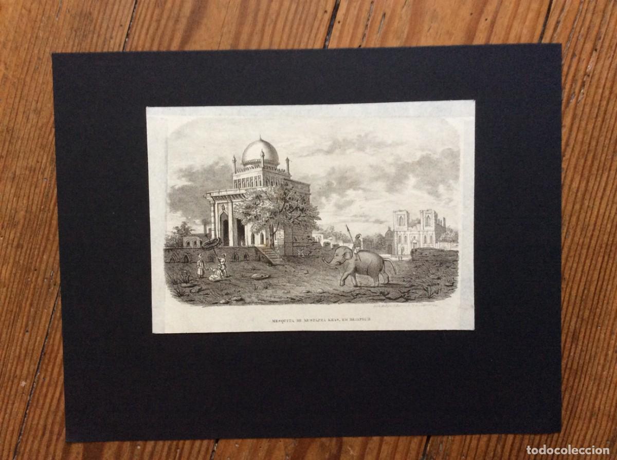 Arte: Mesquita de Mustapha Khan em Bojapour Litogravura do s&eacute;culo XIX. ENVIO GR&Aacute;TIS