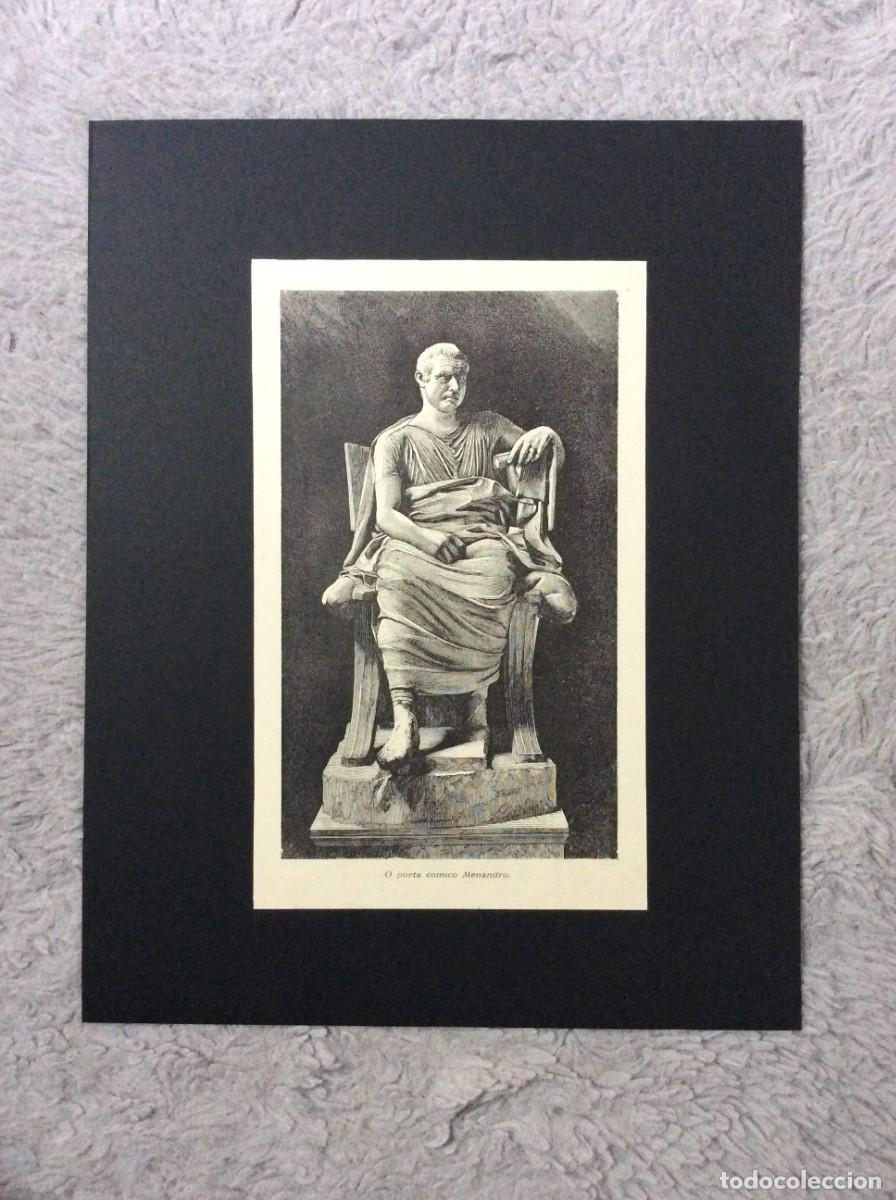 Art: O poeta comico Menandro. L&aacute;mina de 1951. Envio gr&aacute;tis