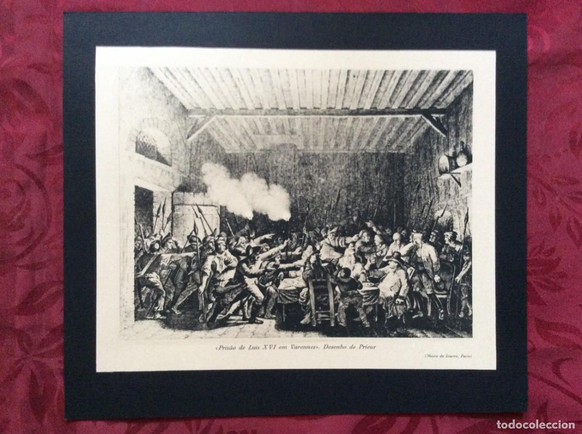 Arte: Drama hist&oacute;rico - Pris&atilde;o de Lu&iacute;s XVI em Varennes. L&aacute;mina de 1941. Envio gr&aacute;tis