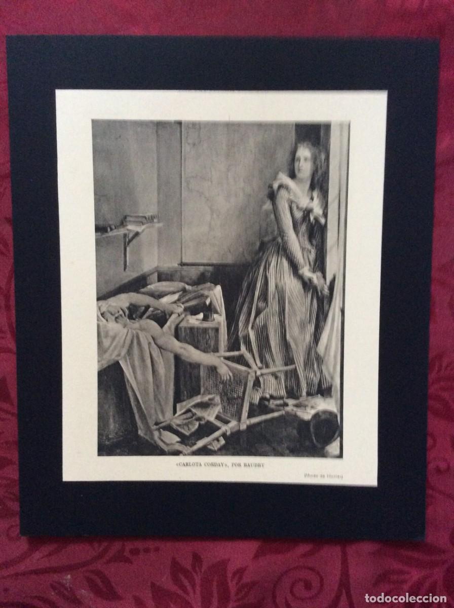 Arte: Drama hist&oacute;rico - Carlota Corday, por Baudry. L&aacute;mina de 1941. Envio gr&aacute;tis