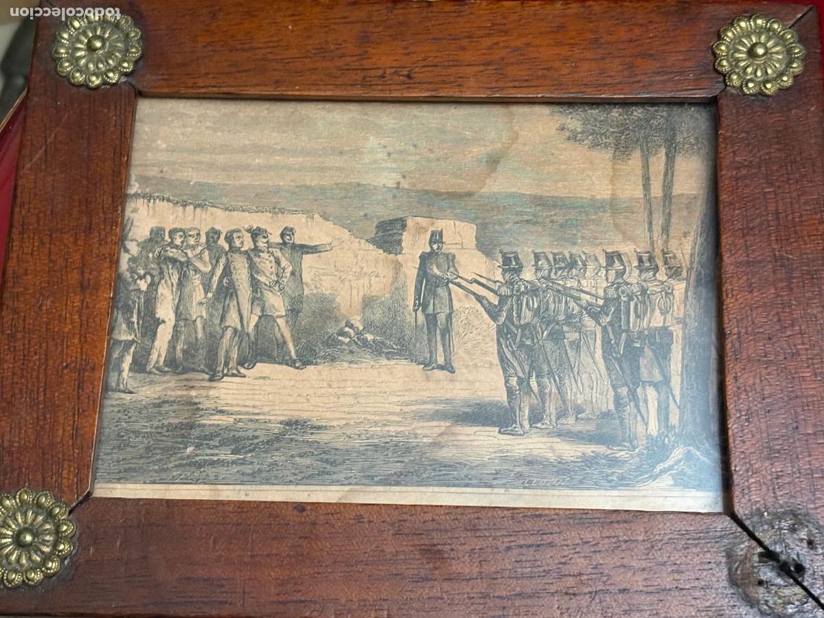 Arte: L&aacute;mina representando los Fusilamientos del Carral con testimonio en el reverso de V&iacute;ctor de C&oacute;rdova.