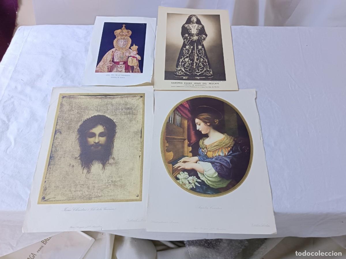 Art: Lote de 4 antiguas l&aacute;minas religiosas o similar, a clasificar