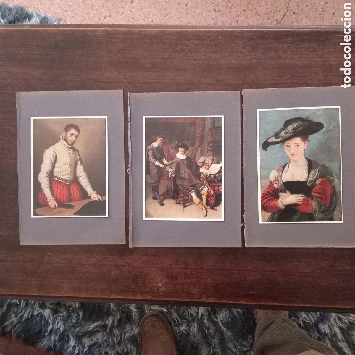 Arte: 3 ANTIGUAS LAMINAS PERIODO BARROCO Y RENACIMIENTO TARDIO ANTIGUAS