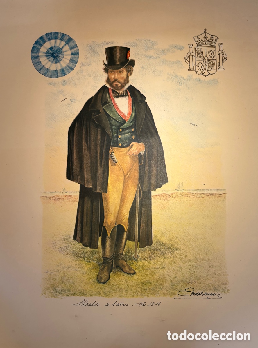 Arte: L&aacute;mina hist&oacute;rica &ldquo;Alcalde de barrio - A&ntilde;o 1811&rdquo; - Eleodoro Ergasto Marenco