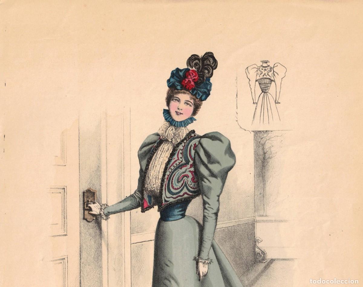 Arte: A&ntilde;o 1896 - La moda elegante ilustrada - Figurin antiguo - Litografia