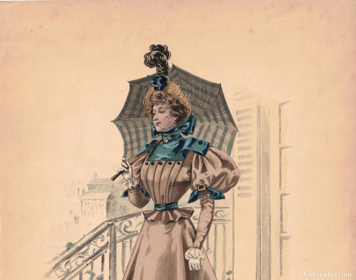 Arte: A&ntilde;o 1896 - La moda elegante ilustrada - Figurin antiguo - Litografia