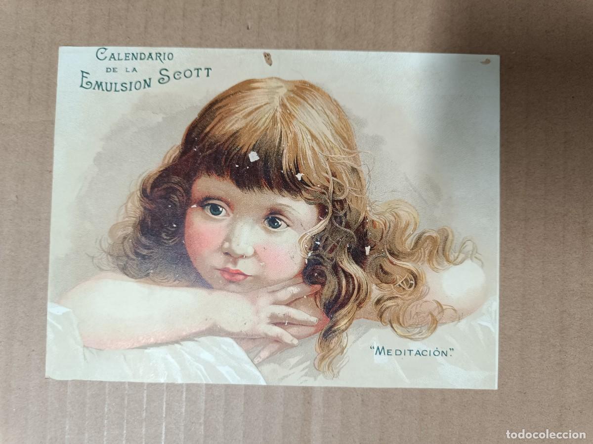 Arte: ANTIGUA LAMINA DE CALENDARIO CON PUBLICIDAD EMULSION DE SCOTT, PPS S. XX, MEDICINA -P22