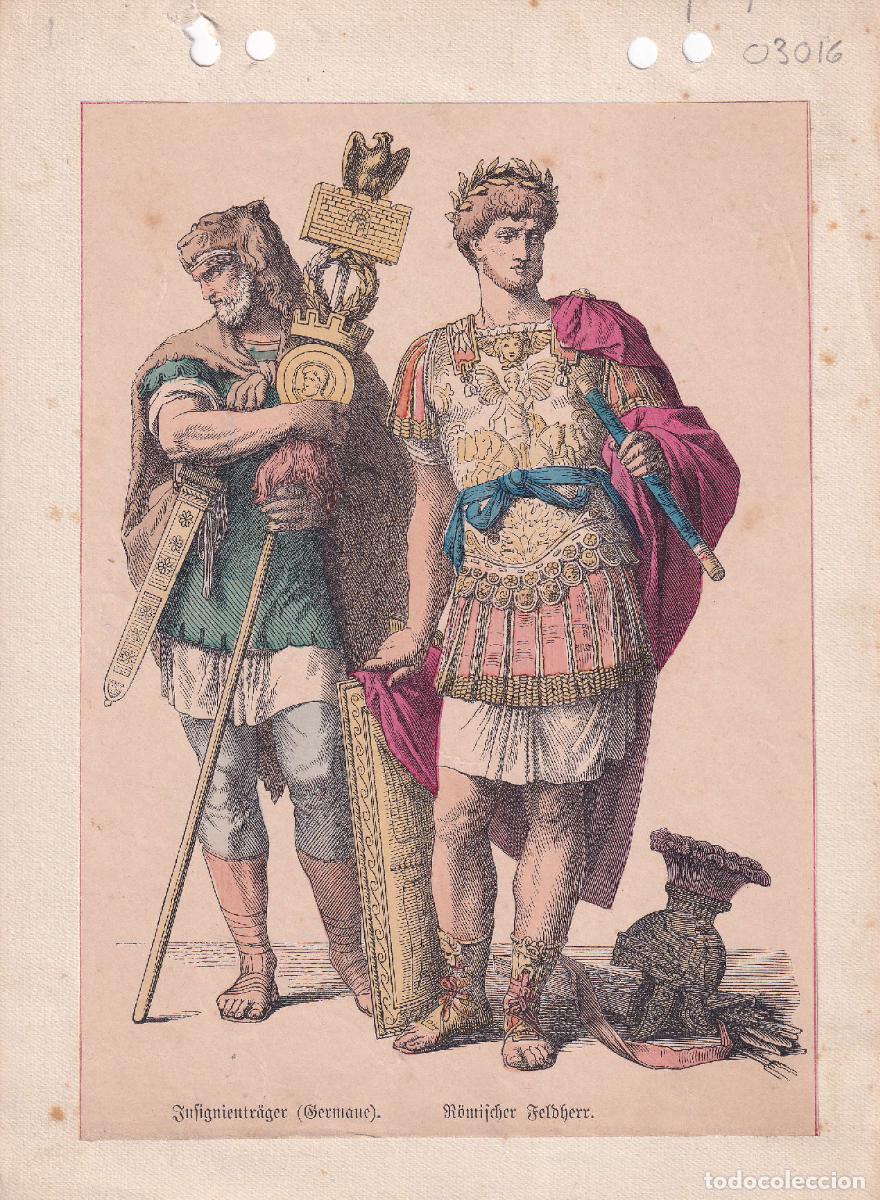 Arte: L&Aacute;MINA COLOREADA COMANDANTES ROMANOS (c.1860)