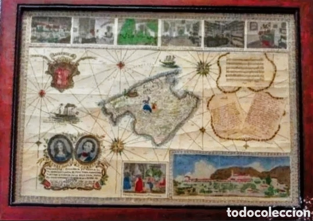Arte: L&aacute;mina grabado del cart&oacute;grafo mallorqu&iacute;n Ram&oacute;n Ferrer de Sant Jordi i Truyols,