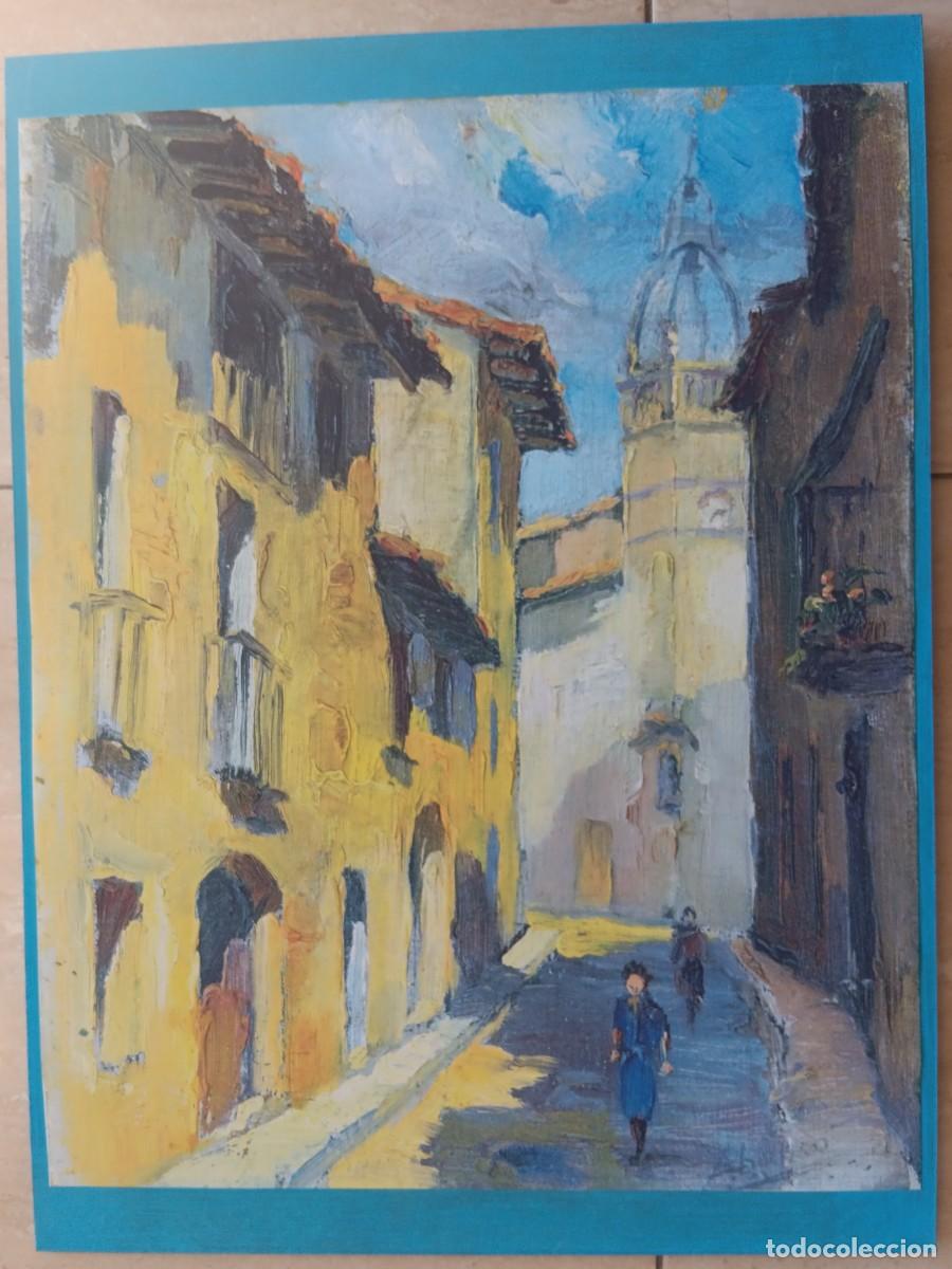 Arte: JOAN ABELL&Oacute;. L&Aacute;MINA VINTAGE PEGADA A TABLERO. MEDIDAS 40 X 30. VER FOTOS.